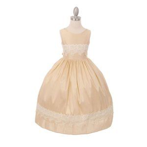 CINDERELLA COUTURE Elegant dupioni croche lace T-length Dress Multisizes 1234